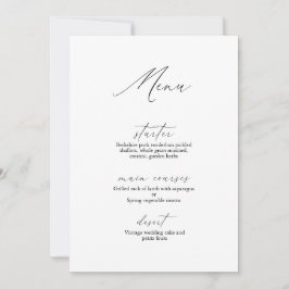 Romantic Bröllop Menu Inbjudningar