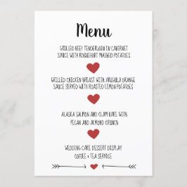 ROMANTIC BRÖLLOP MENU-KORT MENY