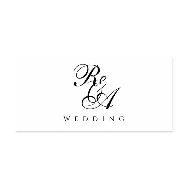 Romantic Bröllop Monogram Självfärgande Stämpel (Design)