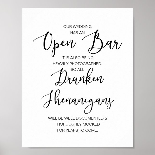 Romantic Bröllop Open Pub, berusade shenanigans Poster (Framsidan)