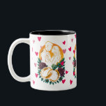 Romantic Bröllop par two-Tone Mugg<br><div class="desc">Börja varje morgon med en sipp av romantik! Den här förstklassiga tvåtonssymbolen mugg har en häpnadsväckande illustration av ett kärleksfullt par, strålande bröllop ringar och spola blommigtens accenter - alla formade i en fet, halvrealistisk vektordesign som ser häpnadsväckande ut på vilken färg-kamera som helst. Oavsett om du firar en bröllop,...</div>