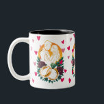 Romantic Bröllop par two-Tone Mugg<br><div class="desc">Börja varje morgon med en sipp av romantik! Den här förstklassiga tvåtonssymbolen mugg har en häpnadsväckande illustration av ett kärleksfullt par, strålande bröllop ringar och spola blommigtens accenter - alla formade i en fet, halvrealistisk vektordesign som ser häpnadsväckande ut på vilken färg-kamera som helst. Oavsett om du firar en bröllop,...</div>