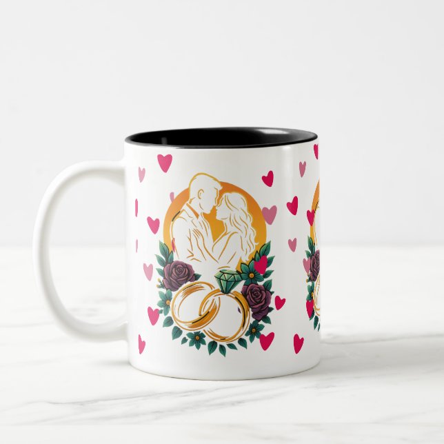 Romantic Bröllop par two-Tone Mugg (Vänster)