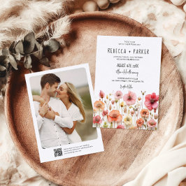 Romantic bröllop qr-OSA på baksidan Inbjudningar