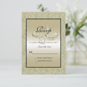 Romantic Bröllop Ringar, Guld Glitter Bröllop OSA Kort