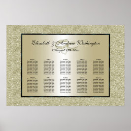 Romantic Bröllop Ringar, sätesschemat Guld Glitter Poster