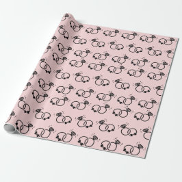 Romantic Bröllop Ringar Sweet Ljus rosa Seamless Presentpapper