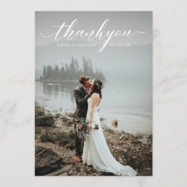 Romantic Bröllop Script-fotokort för Tack Inbjudningar