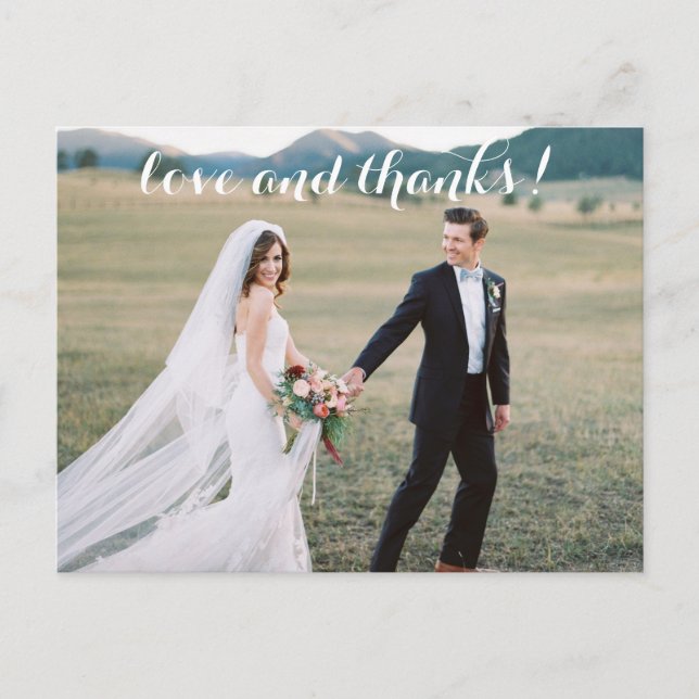 Romantic Bröllop Tack vykort (Framsida)