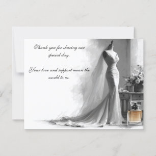 Romantic Bröllop - tackkort - Bride Dress Vykort