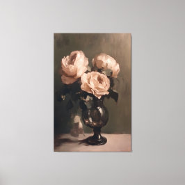 Romantic Bukett med rosor i Vas - Classic still Canvastryck