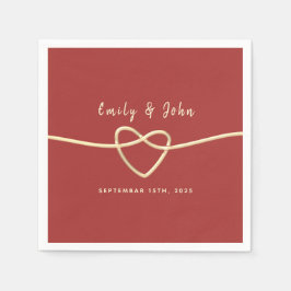 Romantic Burgundy Bröllop Pappersservett