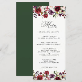 Romantic Burgundy Plum och  Blommigt Meny