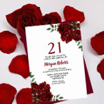 Romantic Burgundy Röd ros 21:a födelsedagen Inbjud Inbjudningar<br><div class="desc">Romantic Burgundy Röd ros 21:a födelsedagen Inbjudan Se matchande samling i butik</div>