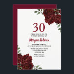Romantic Burgundy Röd ros 30års födelsedag Inbjuda Inbjudningar<br><div class="desc">Romantic Burgundy Röd ros 30års födelsedag Inbjudan Se matchande samling i butik</div>