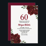Romantic Burgundy Röd ros 60:e födelsedagen Inbjud Inbjudningar<br><div class="desc">Romantic Burgundy Röd ros 60:e födelsedagen Inbjudan Se matchande samling i butik</div>