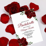 Romantic Burgundy Röd ros Bachelorette Inbjudan<br><div class="desc">Romantic Burgundy Röd ros Bachelorette Inbjudan Se matchande samling i butik</div>