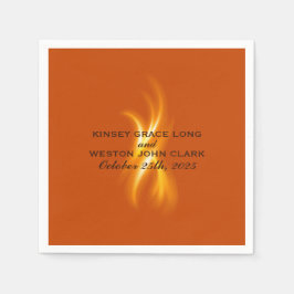 Romantic Burning Flame Bröllop Cocktail Pappersservett