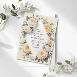Romantic Butter Yellow Garden Wedding Invitation Inbjudningar
