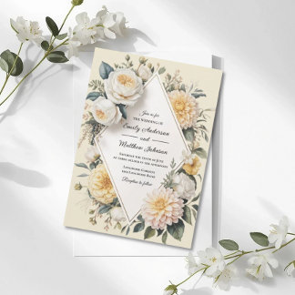 Romantic Butter Yellow Garden Wedding Invitation Inbjudningar