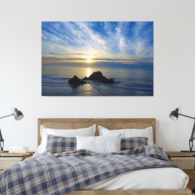 Romantic California Sunset - Wrapped Canvas (Insitu (sovrum))