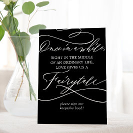 Romantic Calligraphy Mörk Black Bröllop Fairytale