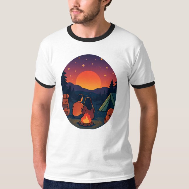 Romantic Camping Sunset - T-shirt (Framsida)
