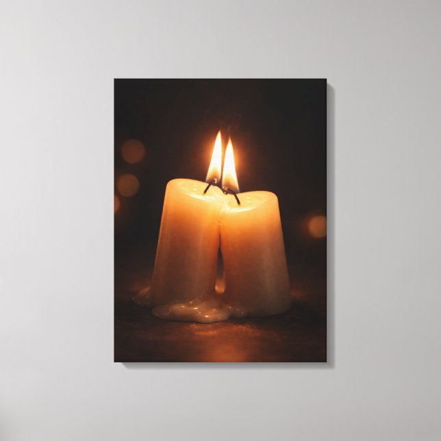 Romantic Candlelight Glow – Minimal Valentine’s Da Canvastryck (Framsida)