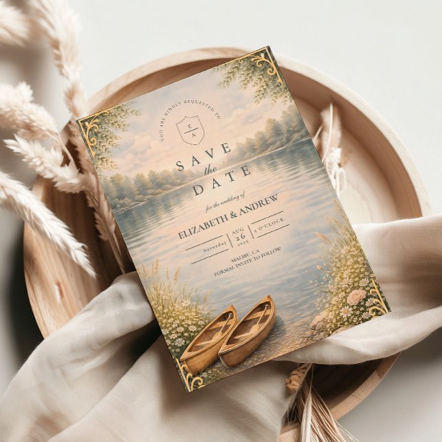 Romantic Canoe Lake Forest Wedding Spara Datumet (Skapare uppladdad)