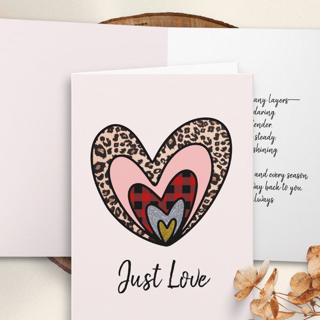 Romantic Card – Just Love Hearts Helgkort (Skapare uppladdad)