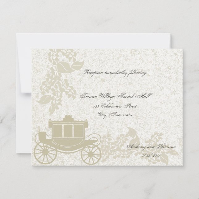 Romantic Carriage Bröllop Inbjudningar (Framsida)