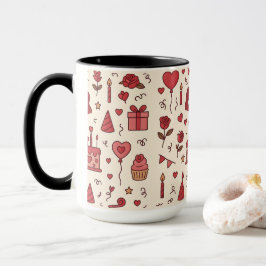 Romantic Celebration Doodle Pattern Mugg