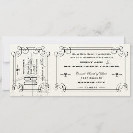 Romantic Chapel Biljett Bröllop Inbjudningar