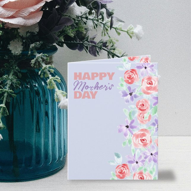 Romantic Charming Lila Lavender Red Mors dag Kort (Skapare uppladdad)