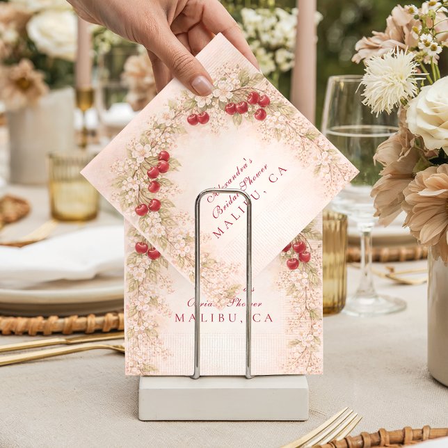 Romantic Cherry Orchard Florals Bridal Shower Pappersservett (Skapare uppladdad)
