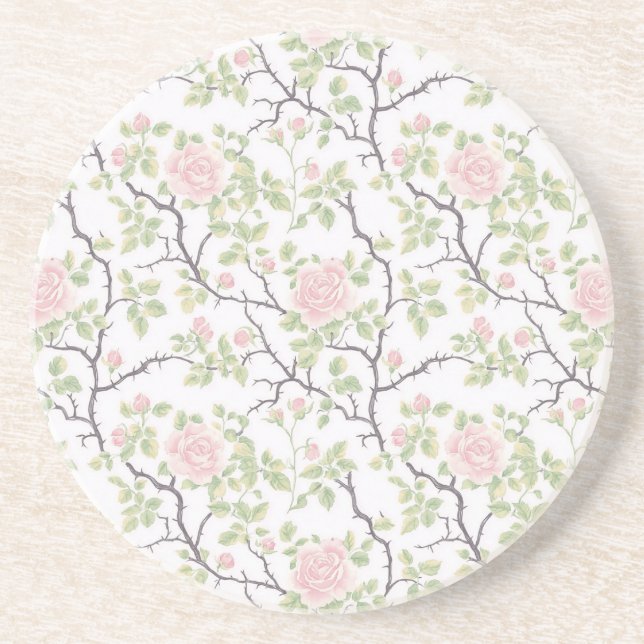 Romantic Chic Blush Pink Flowers Underlägg (Framsidan)