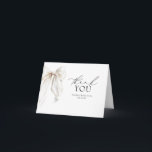 Romantic Chic Elegant White Bow Thank You Tack Kort<br><div class="desc">Say “Thank You” in Style with This Elegant White Watercolor Bow Card. Show your gratitude with grace using this beautifully designed thank-you card, adorned with a delicate satin bow ribbon illustration. With its flowing script and minimalist charm, it strikes the perfect balance between sweetness and sophistication. Whether you're celebrating a...</div>