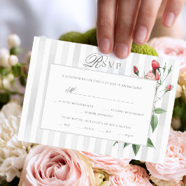 Romantic Chic French Rose Botanical Wedding OSA Kort