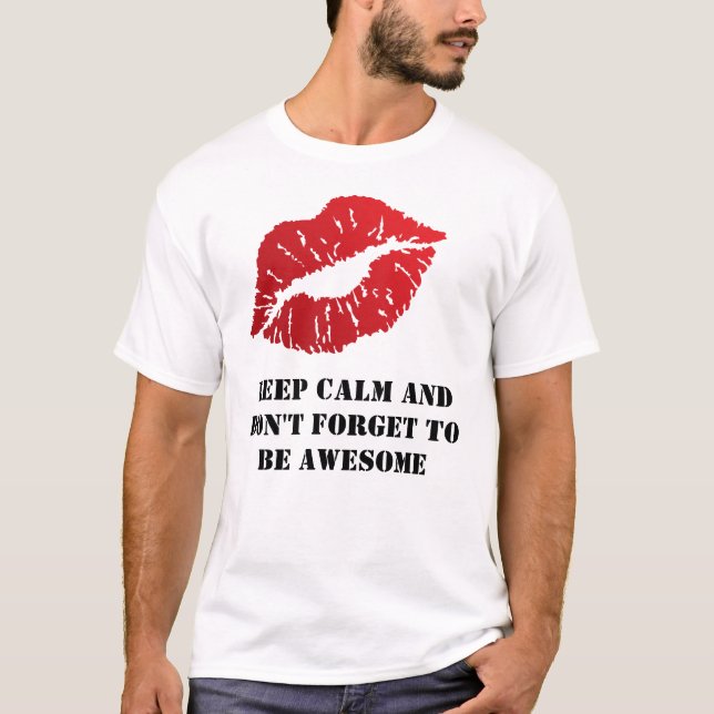 Romantic chic luxe red lips t shirt (Framsida)