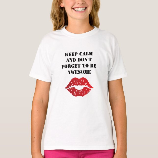 Romantic chic luxe red lips t shirt (Framsida)