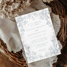 Romantic Chinoiserie Antique Fransk Blue Bröllop