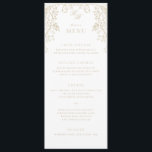 Romantic Chinoiserie Antique Guld Bröllop Meny<br><div class="desc">Elegant bröllop-meny,  platta kort med redigerbar rubrik och text.</div>