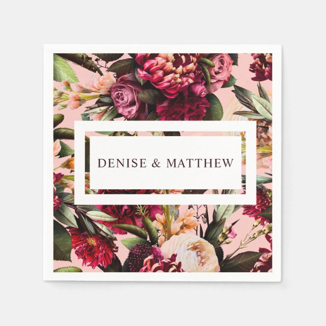 Romantic Chrysanthemum på Gossamers Rosa Pappersservett (Framsidan)