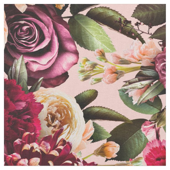 Romantic Chrysanthemum på Gossamers Rosa Tyg (Närbild)