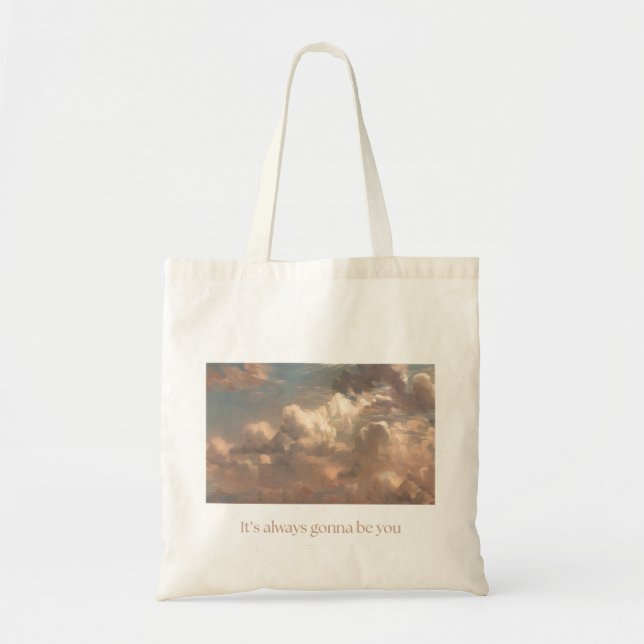 Romantic Cloud Quote Tote Bag  Tygkasse (Framsidan)