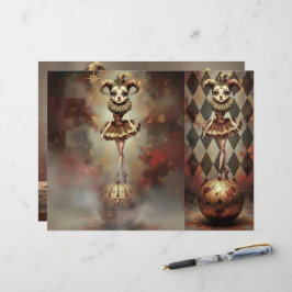  Romantic Clown Scrapbooking Sheet Brevhuvud