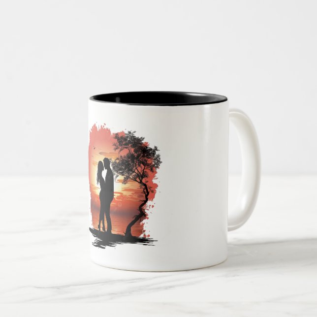 Romantic Coffee Mug for Couples Två-Tonad Mugg (Framsida höger)