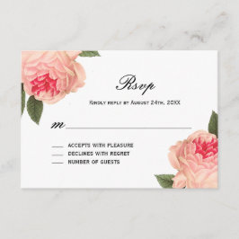 Romantic Coral Peonie med Rand OSA kort