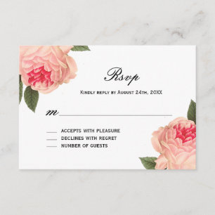 Romantic Coral Peonie med Rand OSA kort