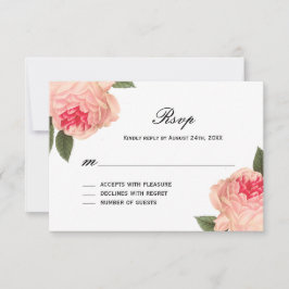 Romantic Coral Peonie med Rand OSA kort